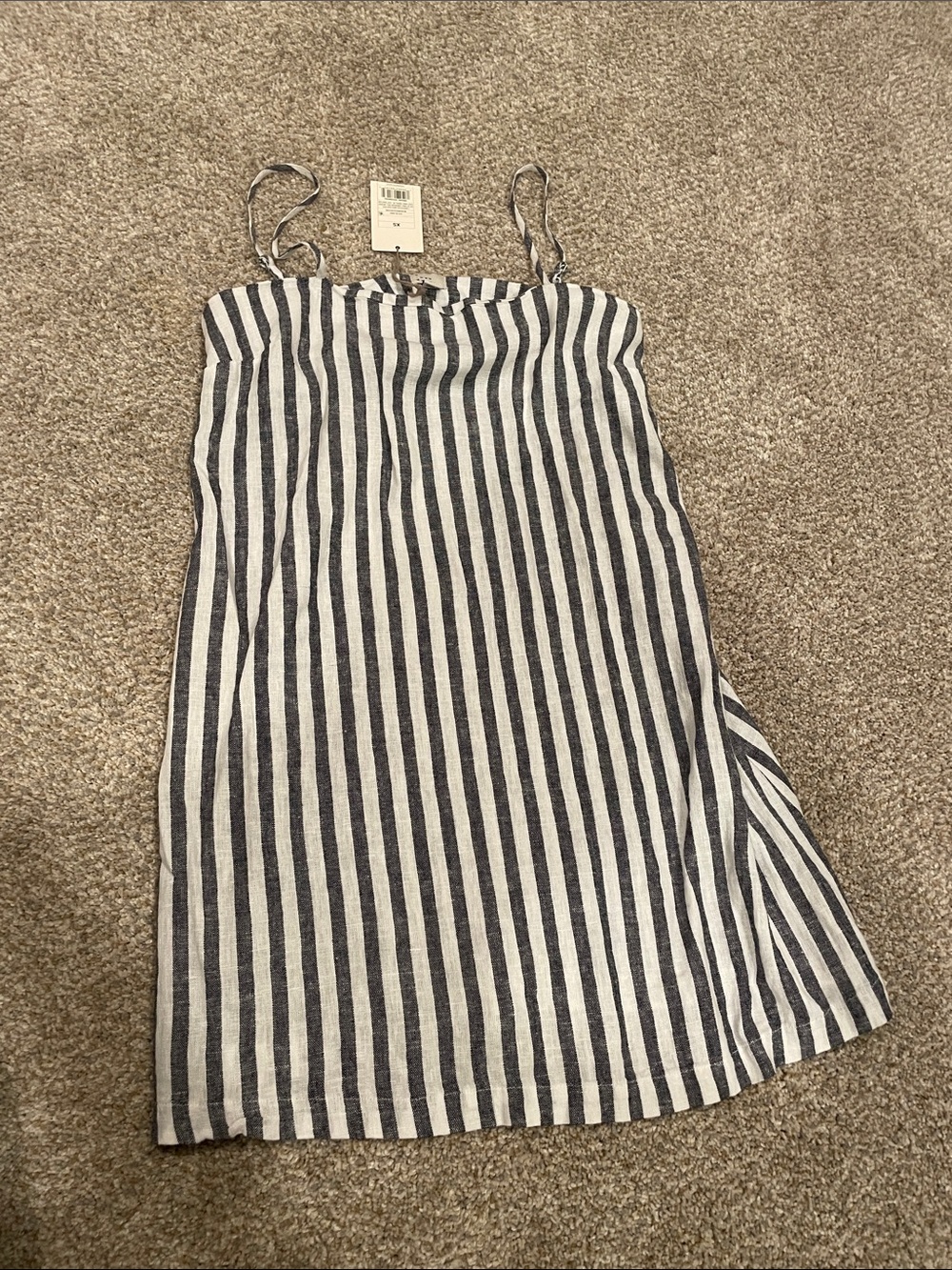 a new day Black and White Striped Midi Skirt with Spaghetti Straps